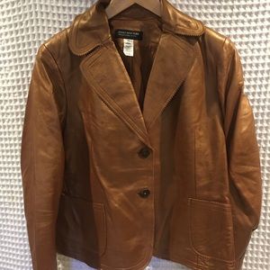 soft metallic leather blazer. Size M